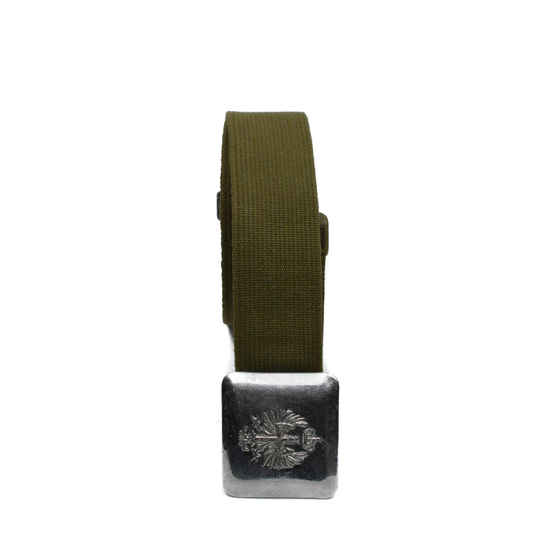 Echter spanischer Armeegürtel, Vintage-Canvas, Metallschnalle, formeller Gürtel, Militärausgabe