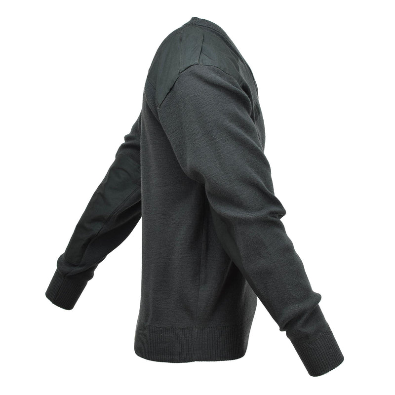 Original niederländische Armee Pullover Kommando Pullover V-Ausschnitt Pullover dunkelgrün