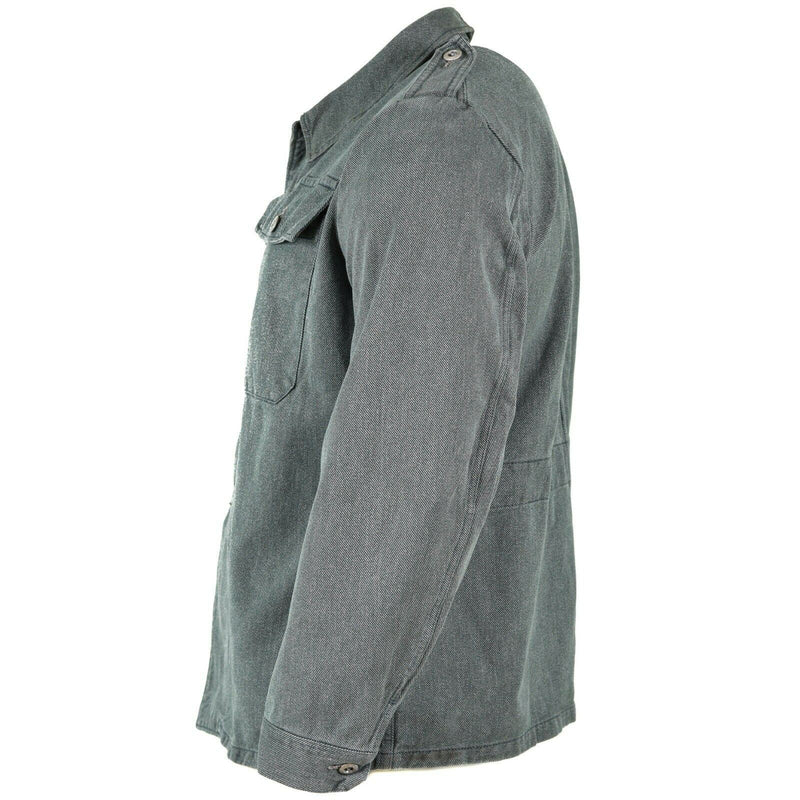 Echte Schweizer Armee Arbeitsjacke Jeans Militärjacke grau Vintage Überschuss