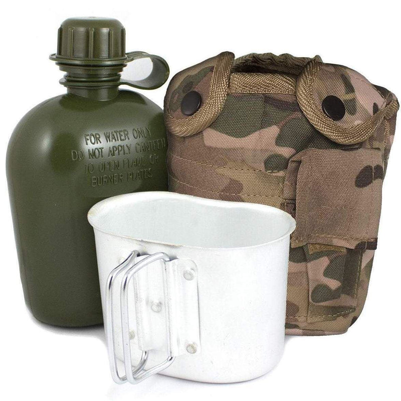 Feldflasche M1 im US Army-Stil mit Deckel und Alice-Clips US-Militär