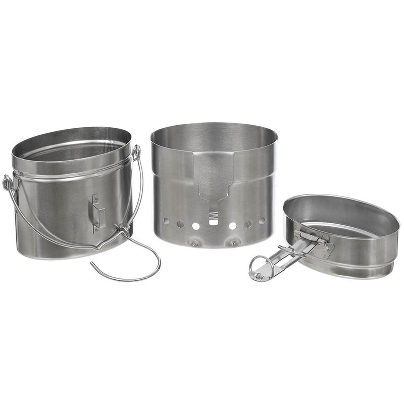 MFH Schwedische Armee Trangia Essgeschirr Repro M40 Edelstahl 1,5l Campingbrenner