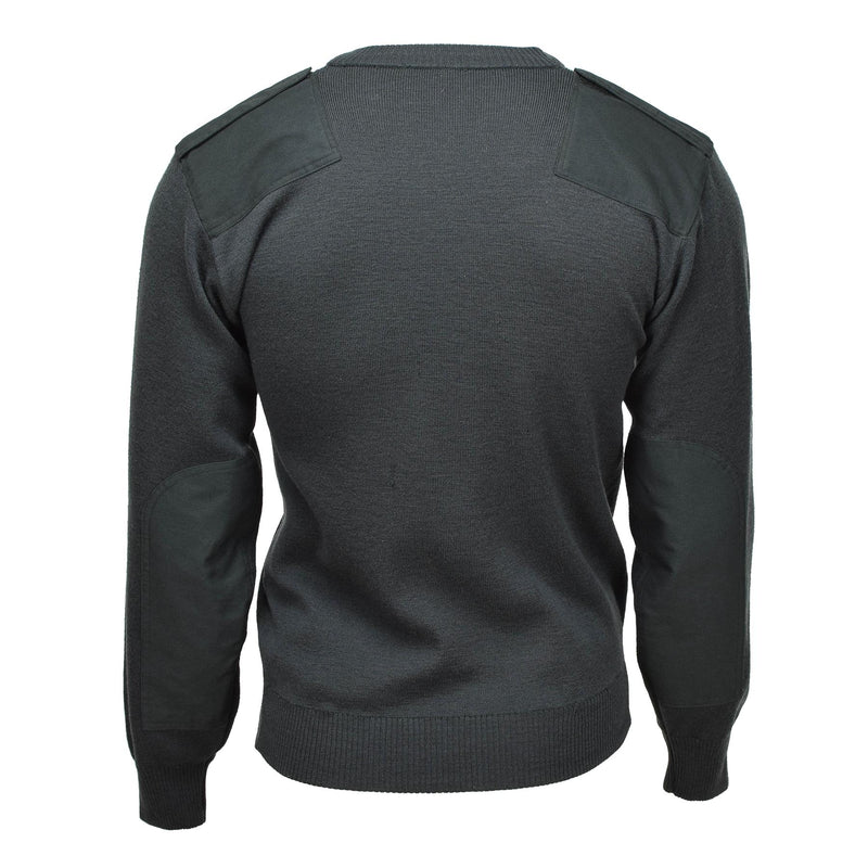 Original niederländische Armee Pullover Kommando Pullover V-Ausschnitt Pullover dunkelgrün