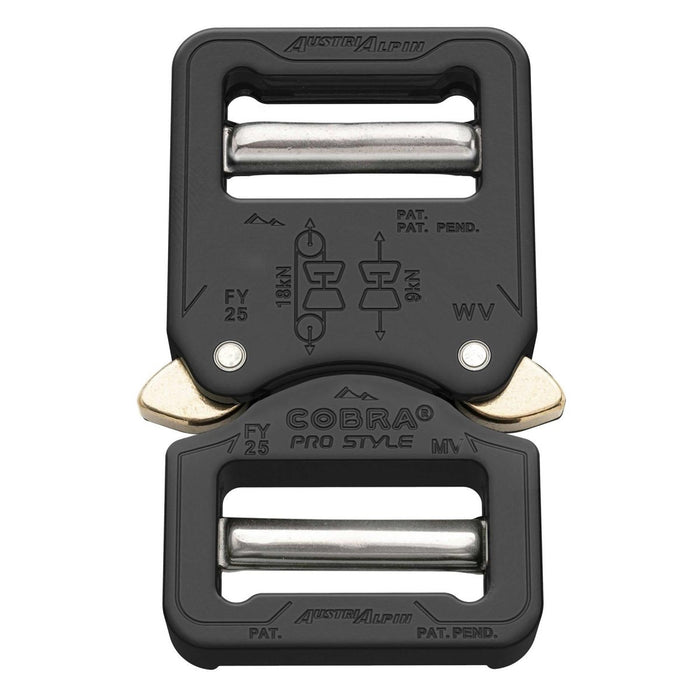 COBRA PRO STYLE Gürtelschnalle, 25 mm, Schnellverschluss, robustes Aluminium, Schwarz – GoMilitar