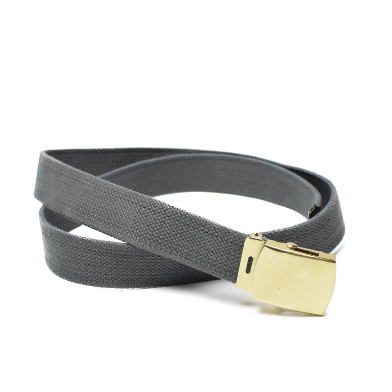 Lässiger, grauer Canvas-Gürtel im Army-Militärstil mit goldener Schnalle, Unisex, Militärüberschuss