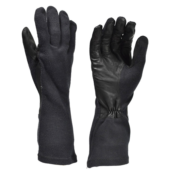 Original Bundeswehr Lange Handschuhe schwarz Aramid hitzebeständig taktischer Überschuss
