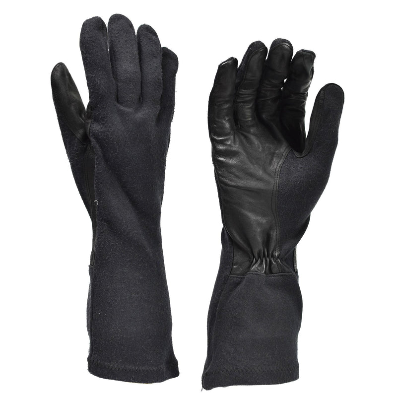 Original Bundeswehr Lange Handschuhe schwarz Aramid hitzebeständig taktischer Überschuss