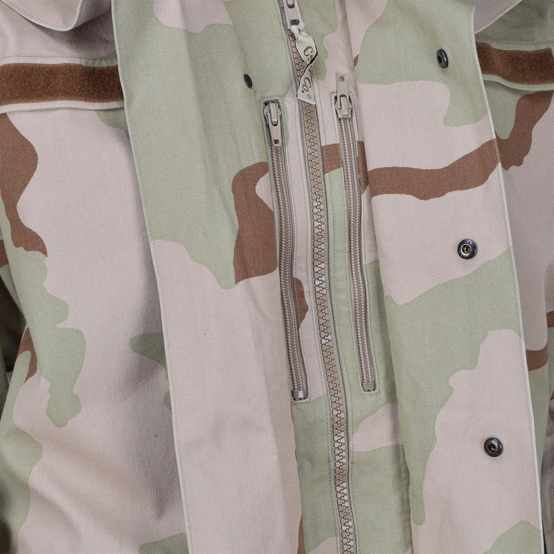 Original Regenjacke der ungarischen Armee, Kampftarnung, Wüsten-Regenjacke, wasserdicht, mit Kapuze