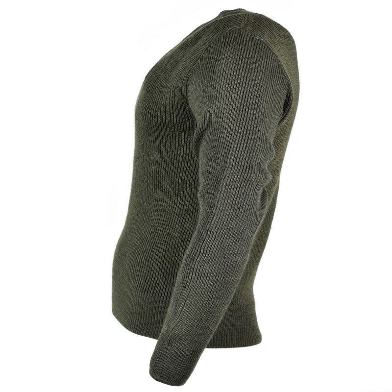Original französischer Armeepullover, Pullover, Chlorofibre, V-Ausschnitt, Wolle