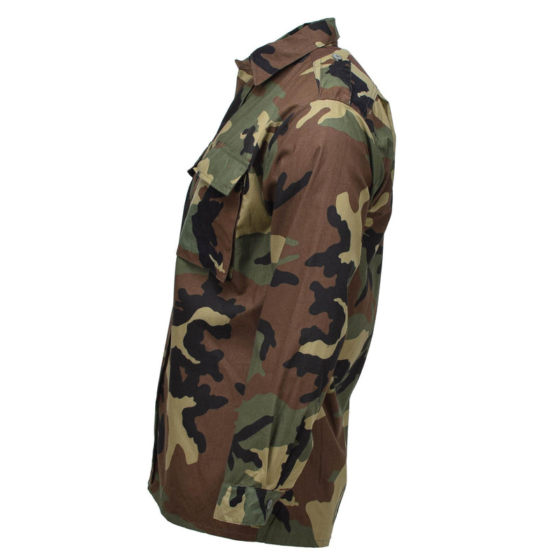 Original kroatisches Militärhemd aus Baumwolle, BDU, Woodland-Camouflage, Armee-Überschuss, NEU