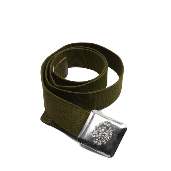 Echter spanischer Armeegürtel, Vintage-Canvas, Metallschnalle, formeller Gürtel, Militärausgabe