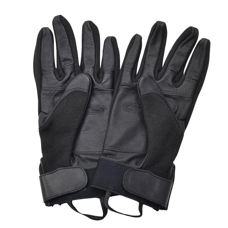Originale taktische Kampfhandschuhe der niederländischen Armee mit Lederhandflächen und Knöchelschutz NEU