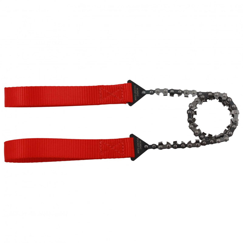 NORDIC POCKET SAW Kompakte tragbare Notfall-Camping-Handkettensäge rote Griffe