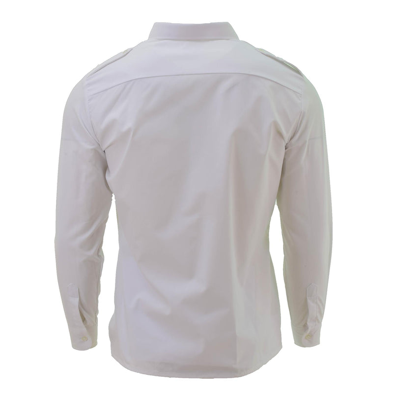 Original französisches Militär-Marine-Oberhemd, weißes Langarmhemd, NEU