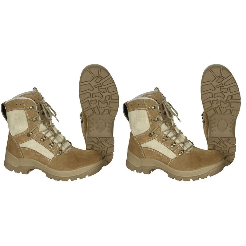 Original deutsche Militärstiefel, wasserdicht, khakifarbene Gummisohle, runde Sohle, NEU
