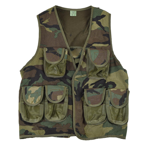 Original NATO taktische Weste Waldtarnung mehrere Taschen Feld Armee NEU