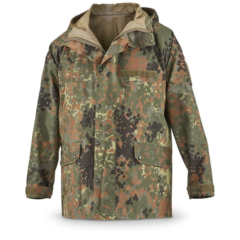 Original Bundeswehr Feldjacke GoreTex Flecktarn wasserdichter Regenparka NEU