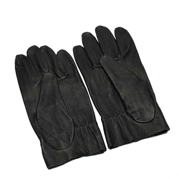 Original tschechische Armee-Kampflederhandschuhe. Echtes schwarzes Leder NEU