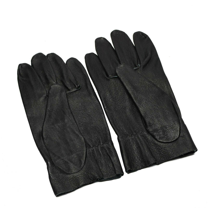 Original tschechische Armee-Kampflederhandschuhe. Echtes schwarzes Leder NEU