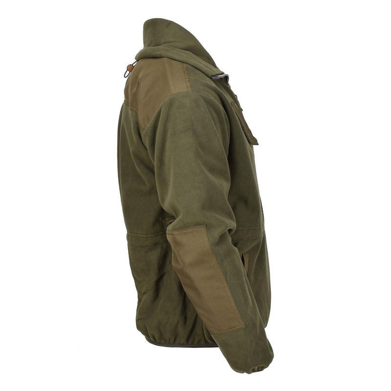 Blochl Brand Fleecejacke im österreichischen Militärstil, hoher Kragen, durchgehender Reißverschluss, atmungsaktiv
