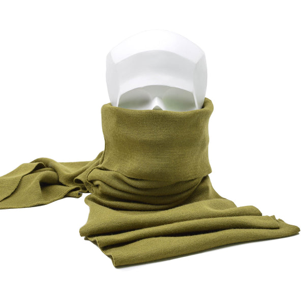 Echter Schal der niederländischen Armee, Khaki, Militär-Überschuss, Halstuch, Merinowolle, Baumwolle, NEU