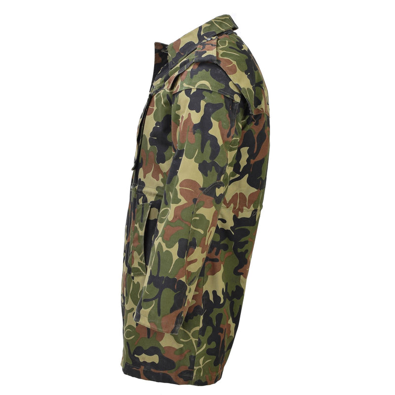 Original rumänische Militärparka M93 mit Camouflage-Blattmuster und Kapuze, lange Jacke, taktisch, NEU