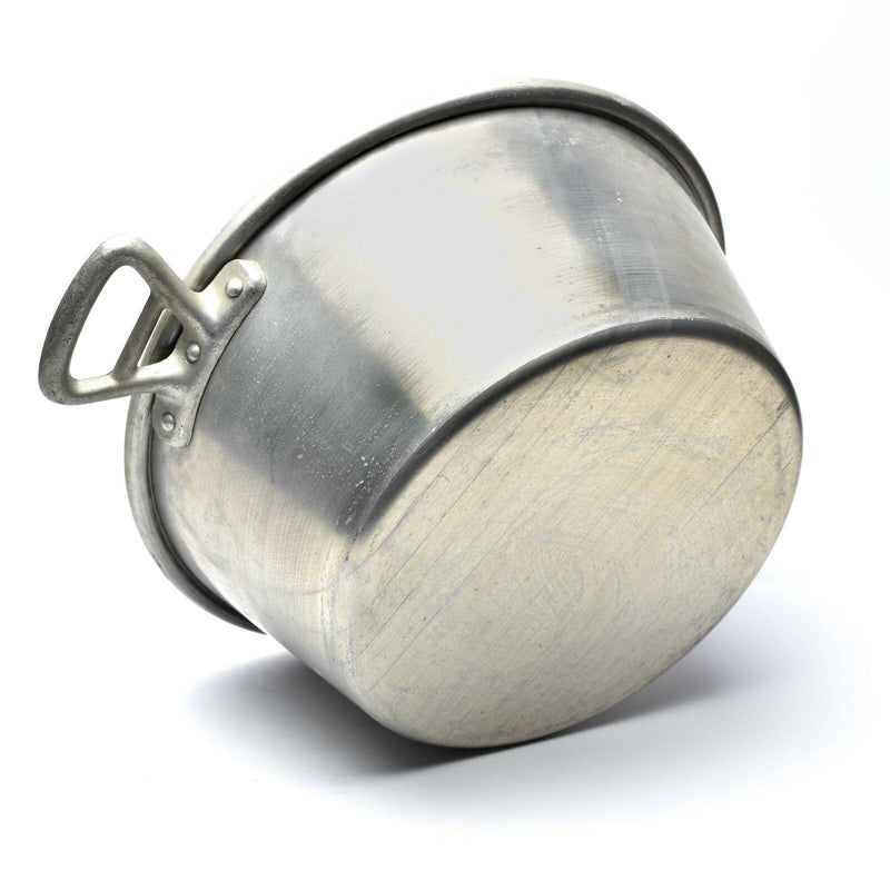 Großer Kochtopf der französischen Armee, original. Kochtopf aus Aluminium für das Militär