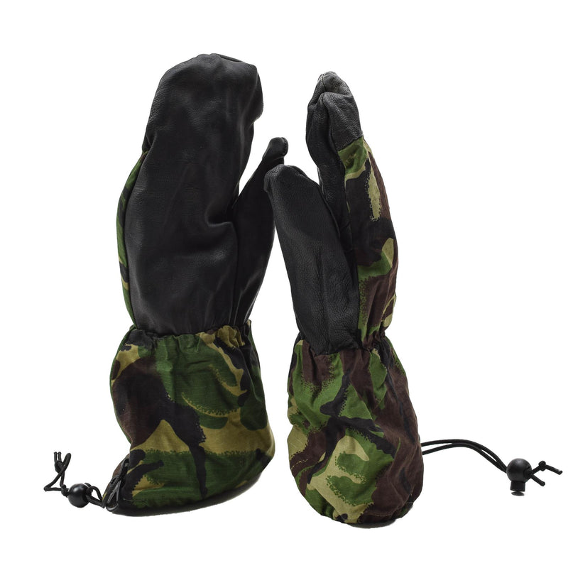 Echte britische Militärfäustlinge mit Lederhandfläche und DPM-Tarnung-Ripstop-Handschuhe