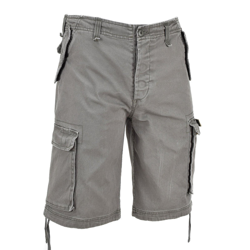 Olivgrüne, vorgewaschene Moleskin-Cargo-Shorts der Marke Mil-Tec im Militärstil für Fallschirmjäger
