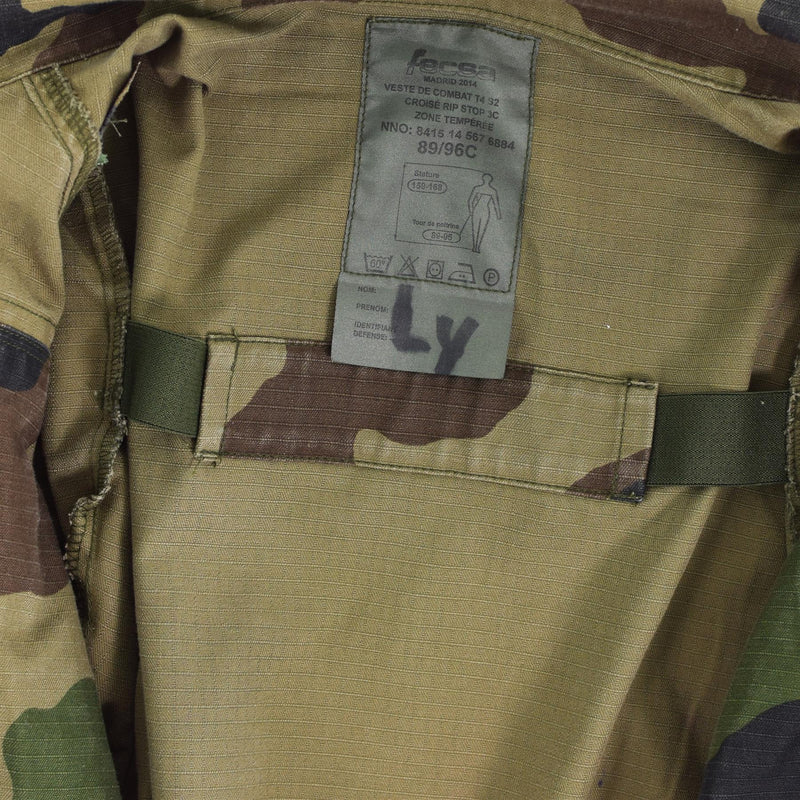 Echte französische Armee-Kitteljacke CCE Camouflage Militär-Kampfparka Satin Felin T4