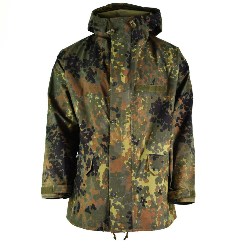 Original Bundeswehr Feldjacke GoreTex Flecktarn wasserdichter Regenparka NEU