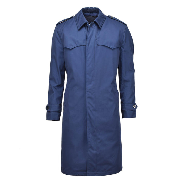Original niederländische Militärausgabe Herren Regenmantel gesteppter Innen-Trenchcoat einfarbig blau