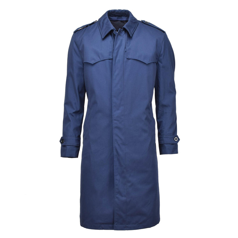 Original niederländische Militärausgabe Herren Regenmantel gesteppter Innen-Trenchcoat einfarbig blau