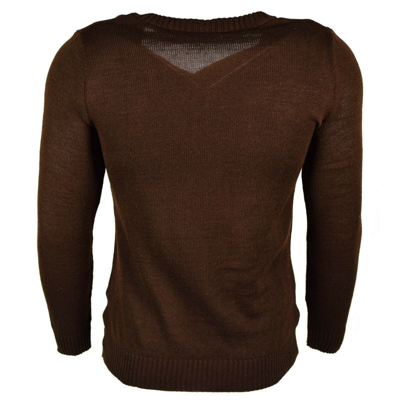 Original bulgarischer Armeepullover V-Ausschnitt Pullover braun NEU
