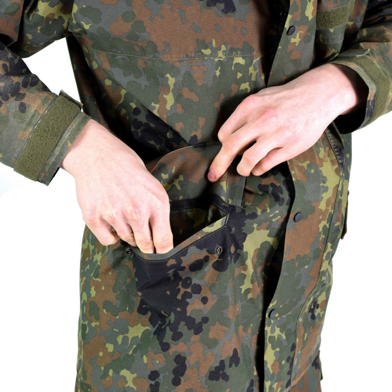 Original Bundeswehr Feldjacke GoreTex Flecktarn wasserdichter Regenparka NEU