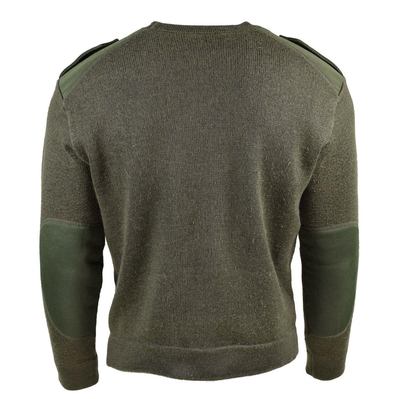 Original französischer Armeepullover Olive Commando Militär Herren Pullover Rundhals NEU