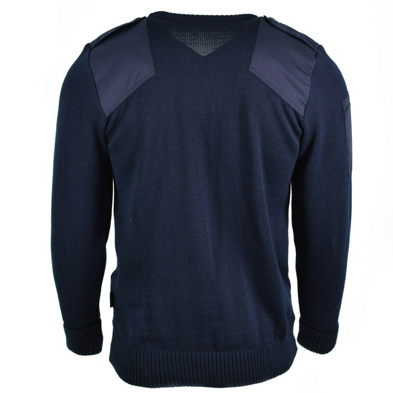 Original britischer Armee-Polizei-Pullover Commando Jumper blauer V-Ausschnitt-Pullover