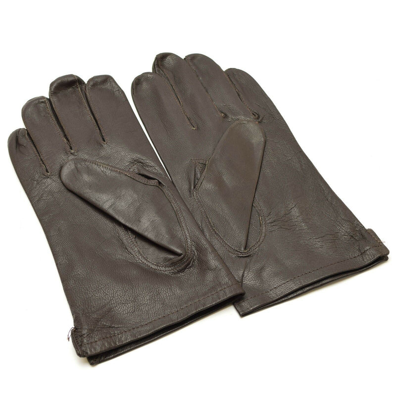 Echte belgische Armeehandschuhe Leder schwarz braun Militär Vollfinger Überschuss