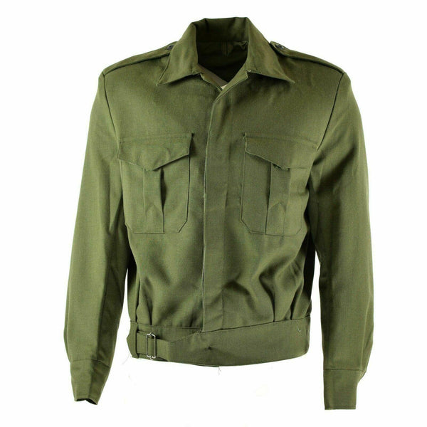Echte griechische Armee Field Ike Jacke Gabardine Wolle Blaze Olive Militär NEU