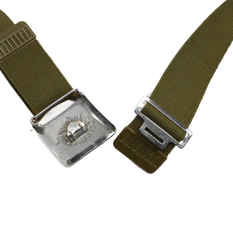 Echter spanischer Armeegürtel, Vintage-Canvas, Metallschnalle, formeller Gürtel, Militärausgabe