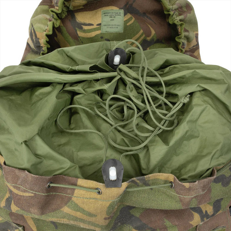 Original britischer Militär-Taktikrucksack Woodland Camo 90 Liter Seitentaschen