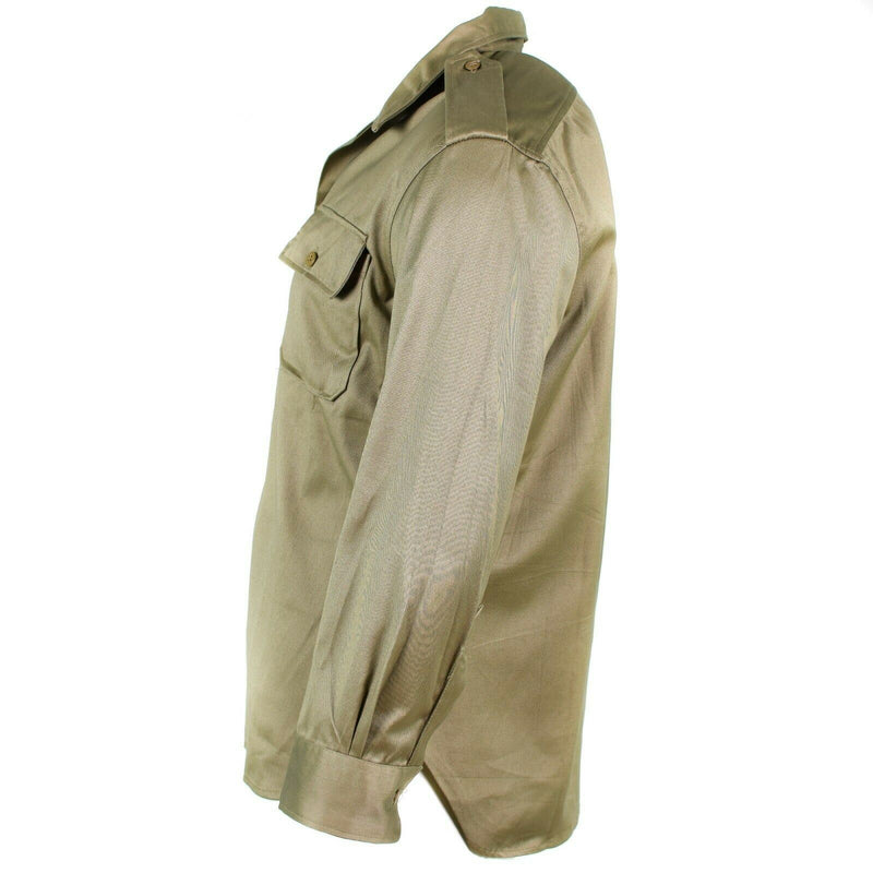Echtes griechisches Armeehemd, Fatigue, Restposten, Chino, Khaki, Militärjacke, NEU