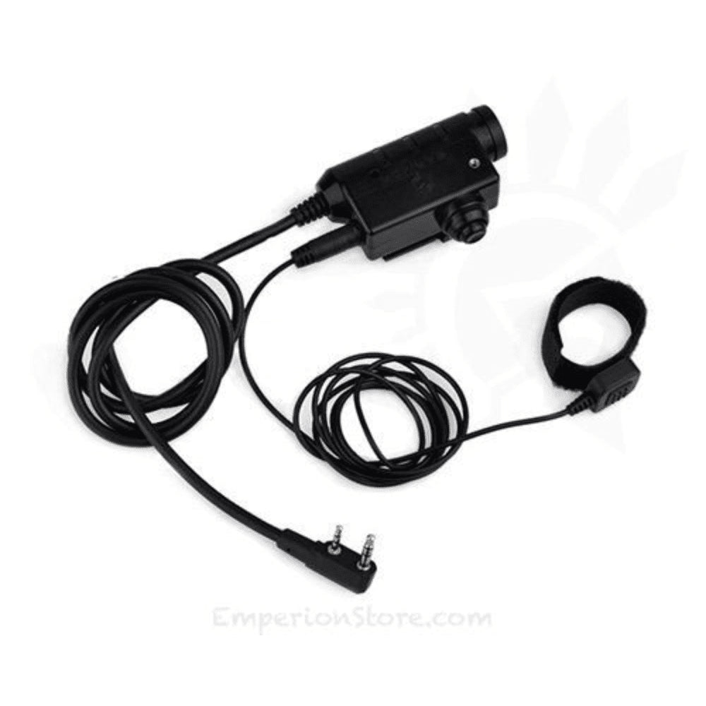 Earmor M52 PTT-Adapter Midland 2-poliges kabelgebundenes taktisches Headset-Kabel Schwarz