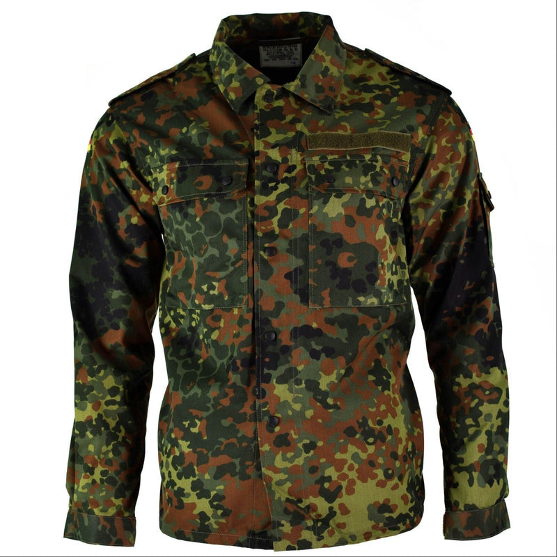 Original DEUTSCHE ARMEE HEMD MIT REISSVERSCHLUSS flecktarn camo taktischer Kampf BW Armee Ausgabe
