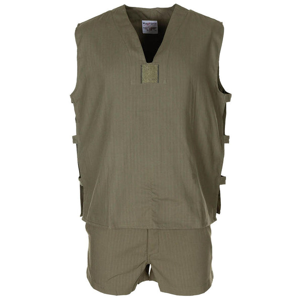 Original französisches Militär-Dschungel-ärmelloses olivfarbenes Hemd, taktisch, leicht, NEU