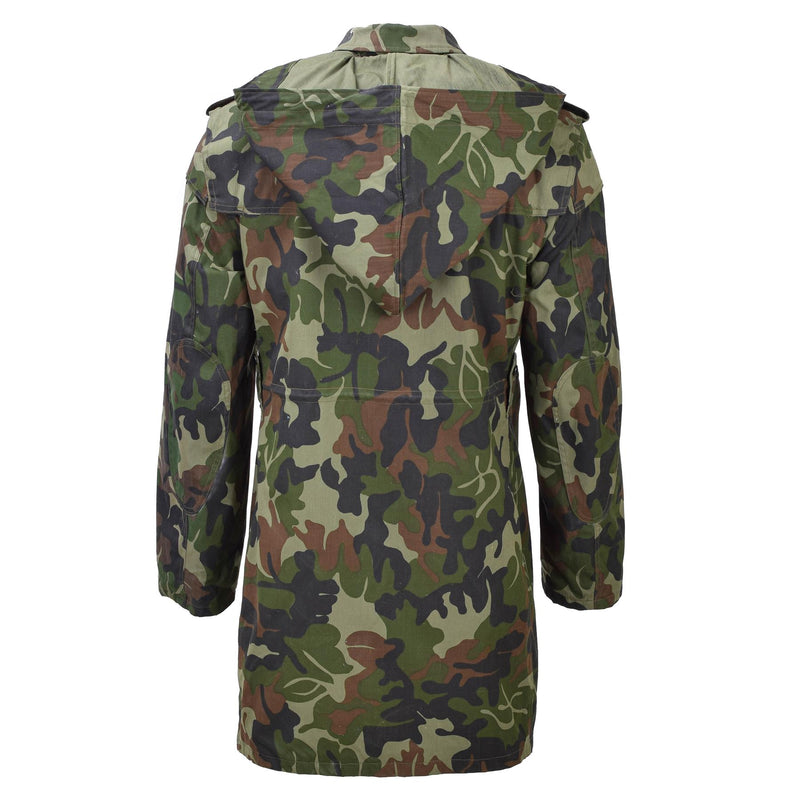 Original rumänische Militärparka M93 mit Camouflage-Blattmuster und Kapuze, lange Jacke, taktisch, NEU