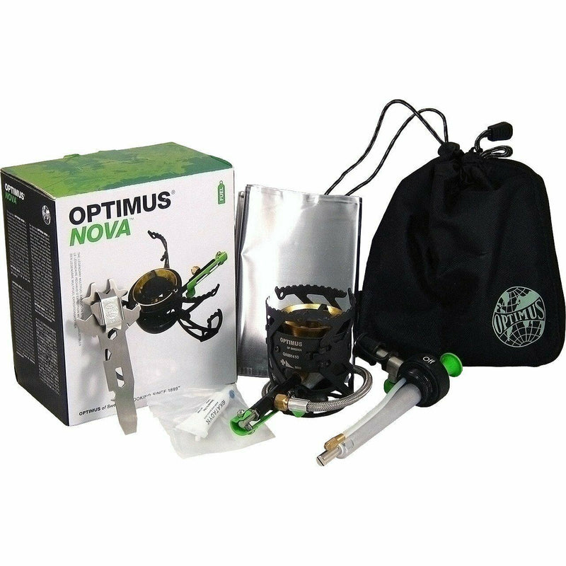 OPTIMUS NOVA Kocher Multi Fuel Expedition Kompakt Leichtgewicht Base Camp Holz