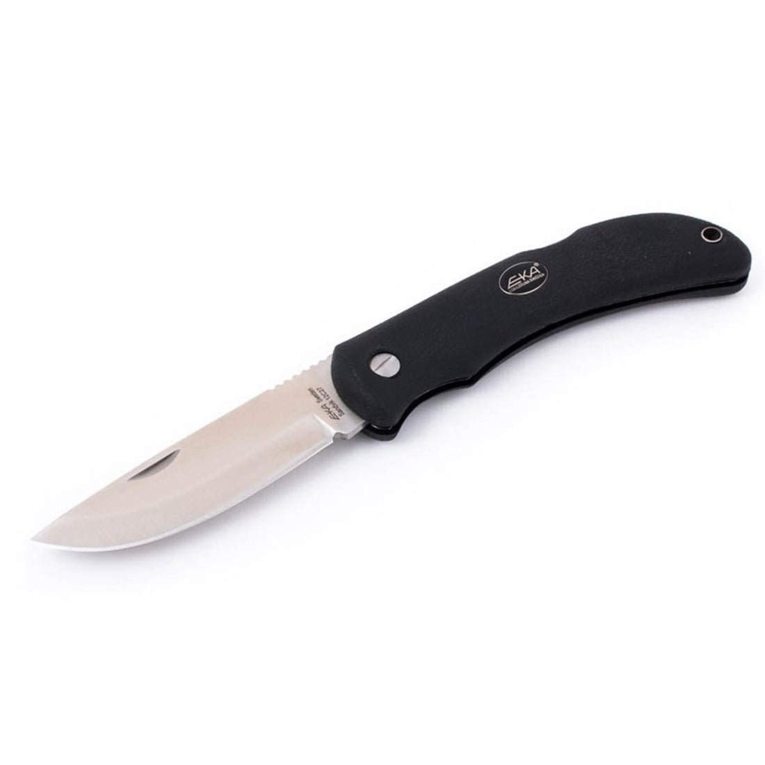 EKA Brand Swede 10 Klapptaschenmesser, Nylonscheide, 57 HRC-Stahl, schwarzer Griff