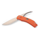 EKA Schwedisches Fischermesser G3 Aufreißhaken 59 HRC Stahlklinge orange Proflex Griff