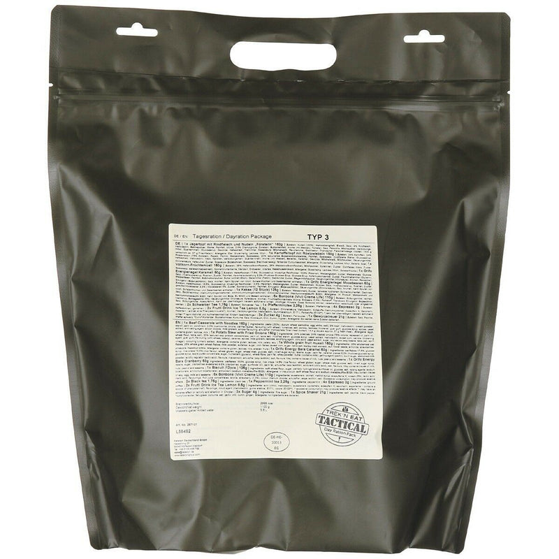 Emergency army survival food 1 day pack ration military Meal Food prepper MRE (TYP3) - GoMilitar