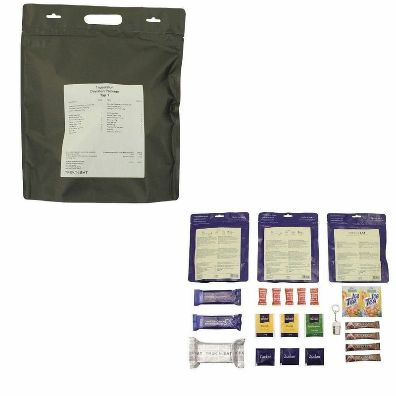 Emergency army survival food 1 day pack ration military Meal Food prepper MRE (TYP3) - GoMilitar